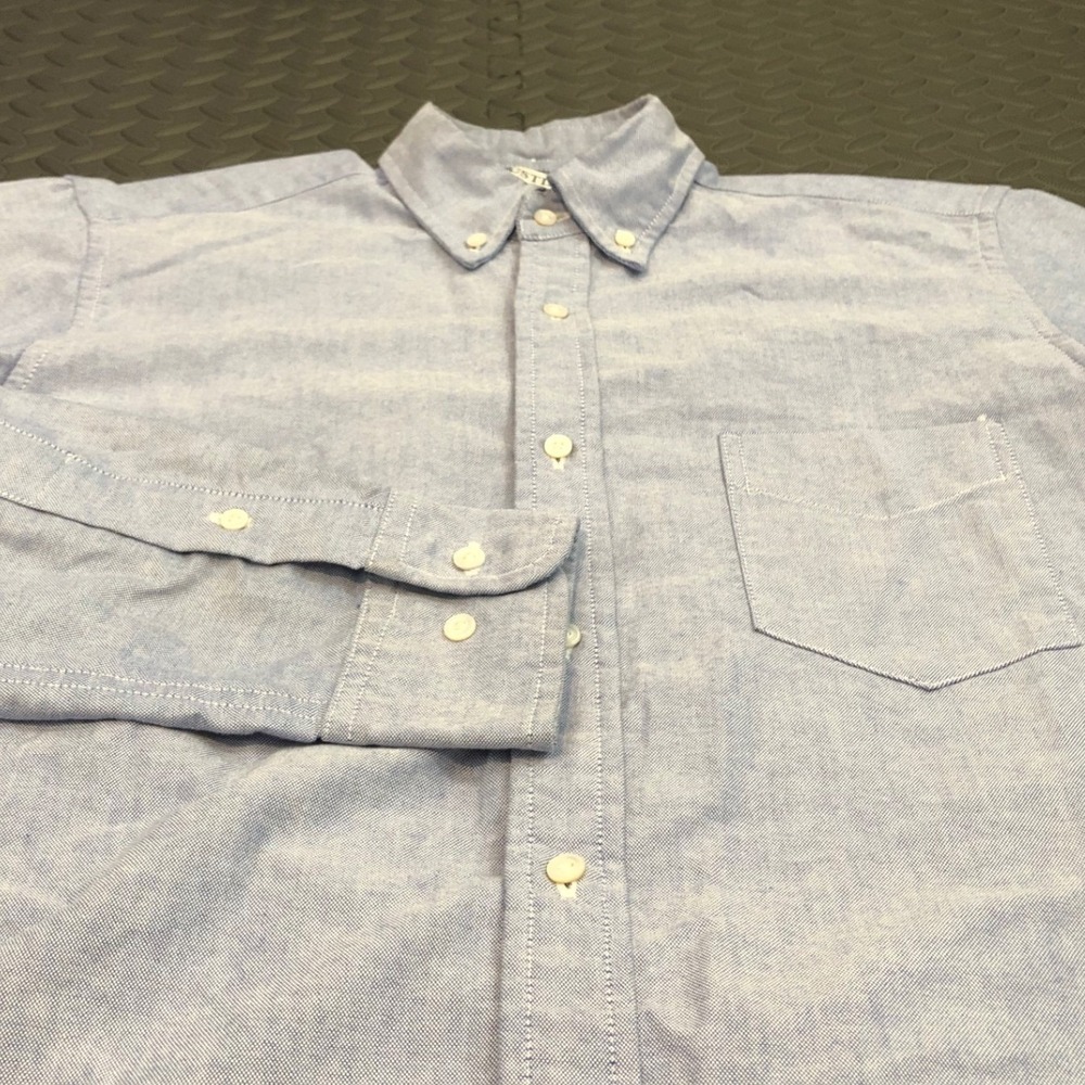 Gustin Button Down Shirt Mens M Blue Oxford Cloth Cotton Made in USA